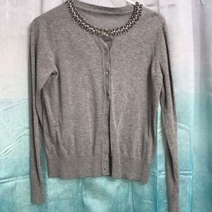 Embellished grey cardigan
